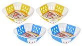 Heart Home Large Multi-Purpose Plastic Storage Baskets for Fruits Vegetables and Kitchen Fridge Dining Table- Pack of 4 (Blue & Green)-HS42KUBMART25424